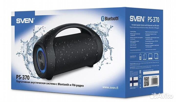 Портативная акустика sven PS-370, 40 Вт, черный