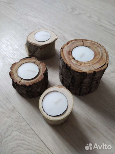 Подсвечники из спилов