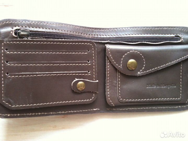 Портмоне мужское новое, натур.кожа, Монголия, 2шт