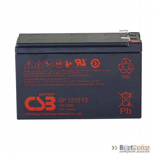 Батарея 12V/ 7,2Ah CSB GP-1272 F2 28W