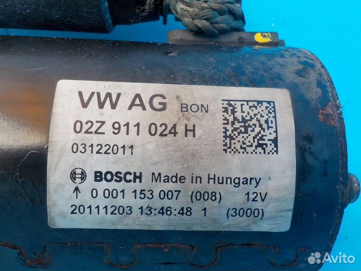 Стартер двигателя volkswagen Passat B7 2011-2015