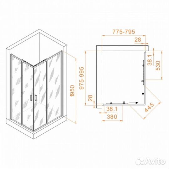 Душевой уголок RGW Passage PA-246B 100x80