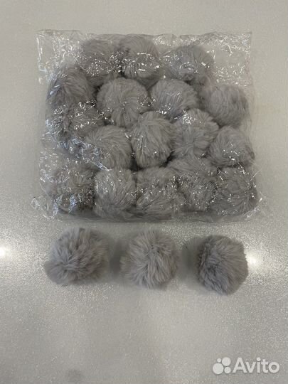 Помпоны для рукоделия меховые