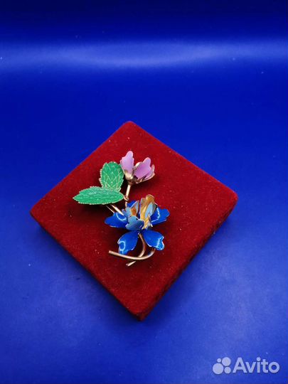 Брошь Брошка Винтаж Чехия Эмаль