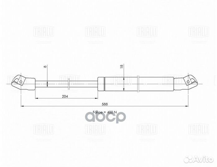 Упор газовый крышки багажника GS 2106 Trialli