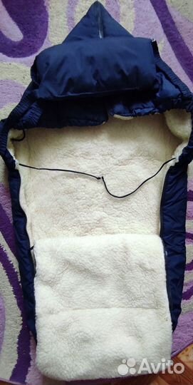 Конверт меховой овчина, чехол на ножки в коляску