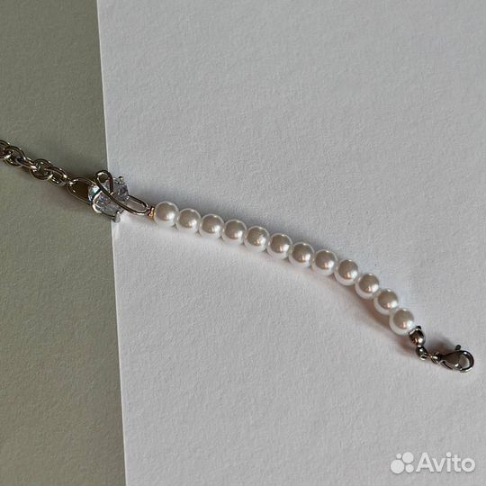 Браслет сердце фианит