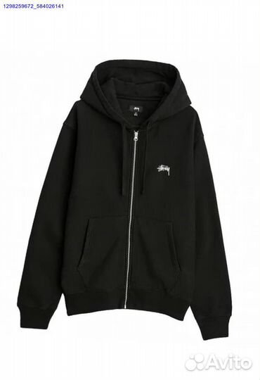 Зип худи Stussy чёрное (Арт.62634)