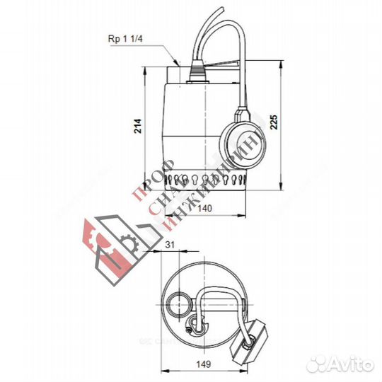 Насос Unilift KP 150-A1 1х220-230В/50 Гц Grundfos