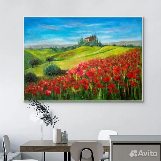 Яркая картина маслом на холсте пейзаж