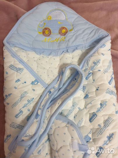 Конверт одеяло на выписку для мальчика зимний