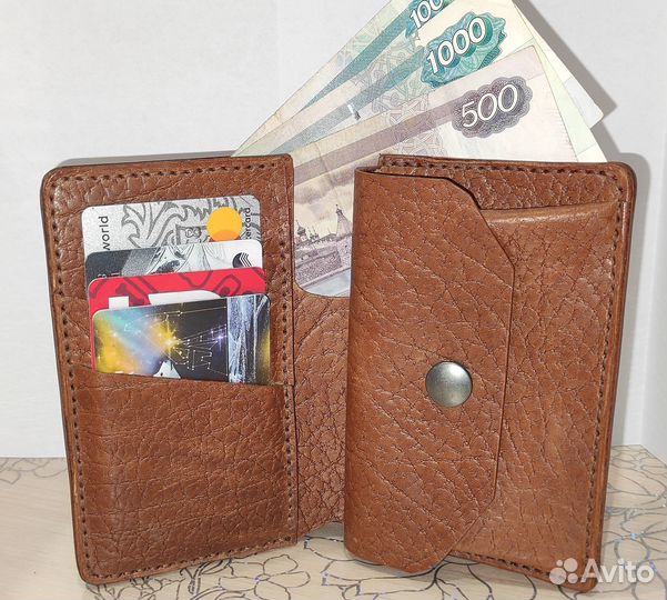 Мужское кожаное портмоне ручной работы