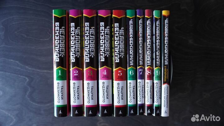 Манга Человек-бензопила 1-9 + ранобэ