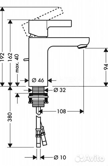 Смеситель для ванны Hansgrohe Metris S