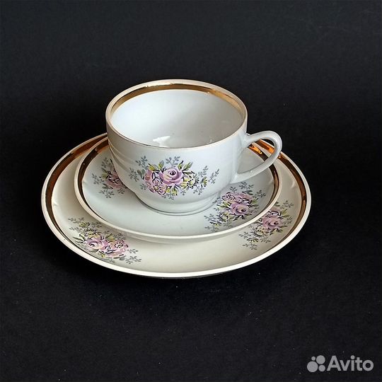 Сервиз кофейный «Нежные розы». Рига. СССР