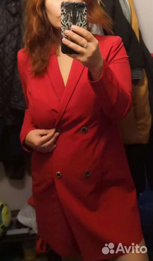 Платье пиджак 48р Donna sagia красный