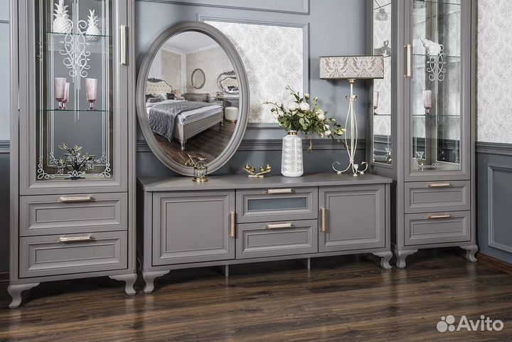 Тумба в гостиную Мокко серый камень