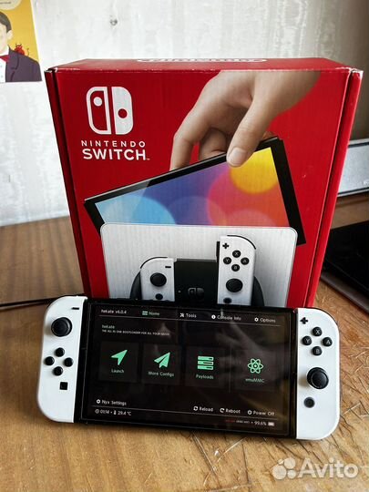 Nintendo Switch oled прошитая чип + 512gb MicroSD