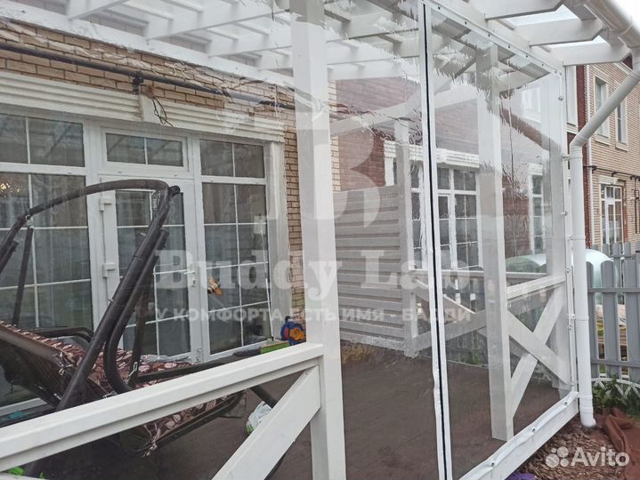 Мягкие окна безрамное остекление террас под ключ