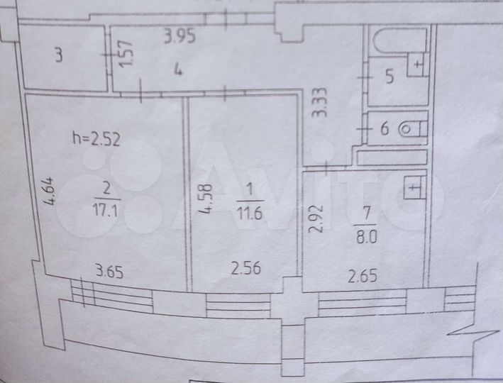 2-к. квартира, 57 м², 3/14 эт.
