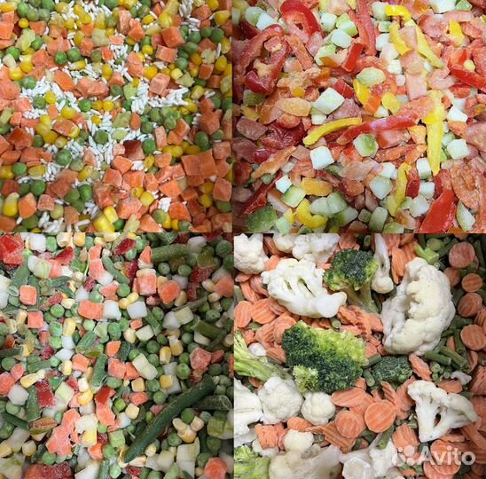 Замороженные ягоды, фрукты, овощи, грибы и др