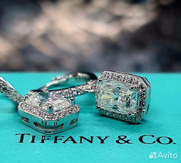 Серьги с бриллиантами (муассанитами) 2ct