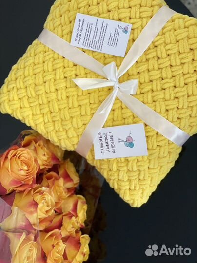 Плед детский вязаный ручная работа