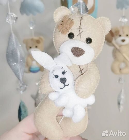 Детский мобиль для мальчика. Мобиль из фетра