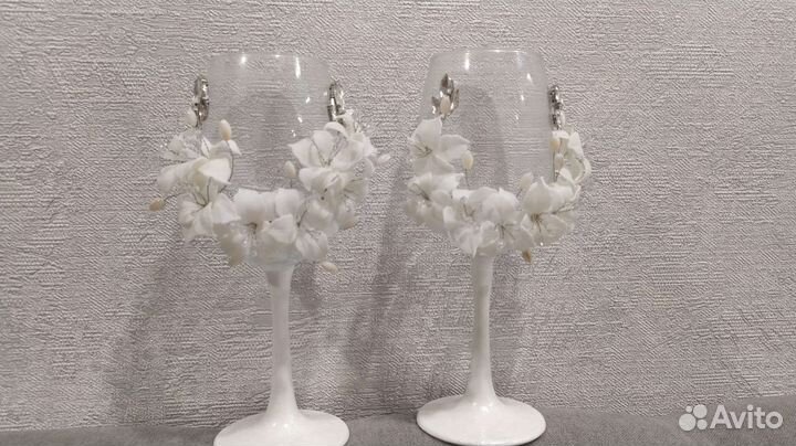 Свадебные бокалы ручной работы