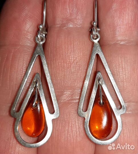 Серебряные серьги 875/925 Винтаж СССР