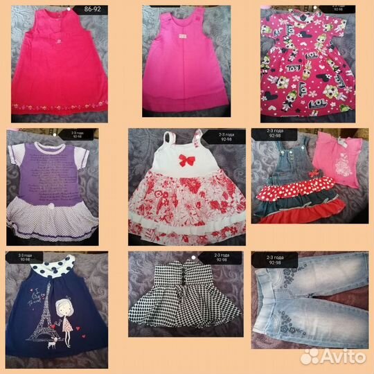 Летние вещи на девочку. 86-92, 92-98