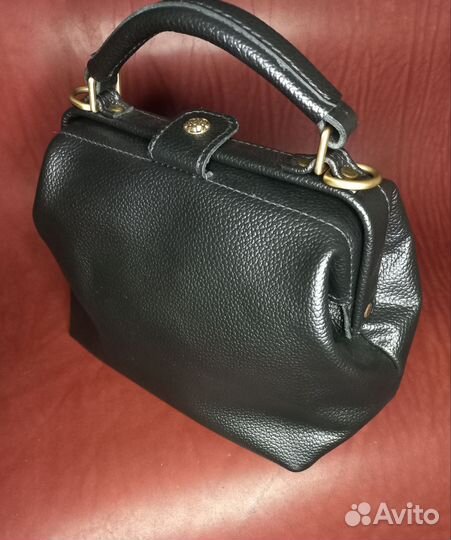 Сумка саквояж натуральная кожа