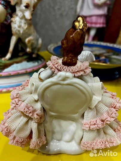 Винтаж: Статуэтка балерина кружевной фарфор