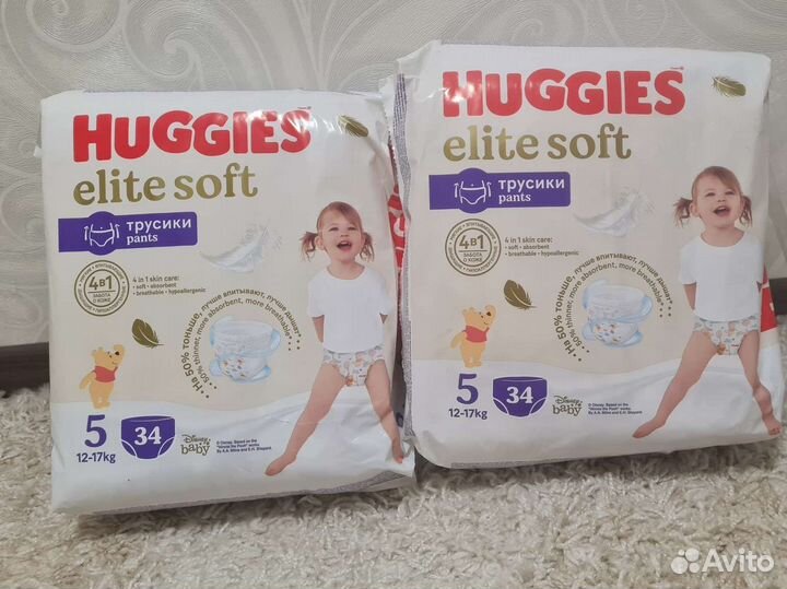 Huggies elite soft трусики размер 5 50 штук