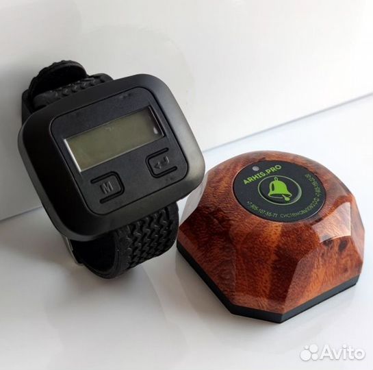 Кнопка вызова персонала Бургер Махагон и пейджер