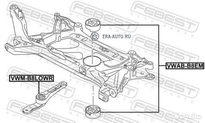 Febest vwabb8EM Сайлентблок подрамника
