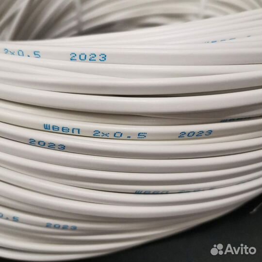 Шввп 2х0.5 (2х0.283кв.мм) ту, белый госнип 400м