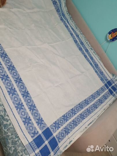 Скатерть белая лен СССР