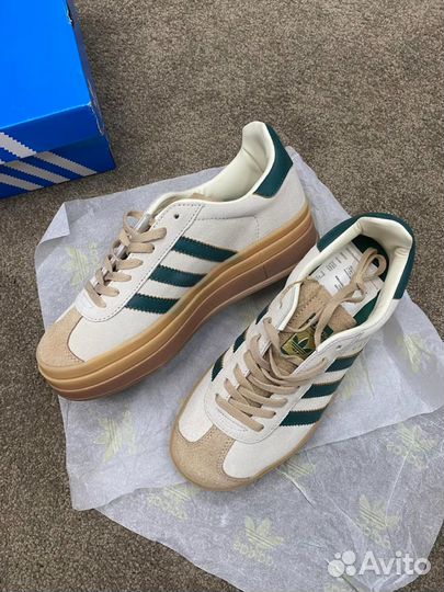 Adidas Gazelle Bold Magic Beige Collegiate Green