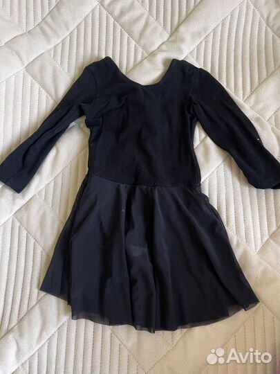 Гимнастический купальник черный, размер 122