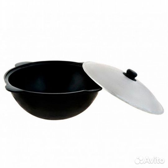 Узбекский казан чугунный с крышкой 10 л