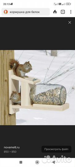 Кормушка для птиц и белок