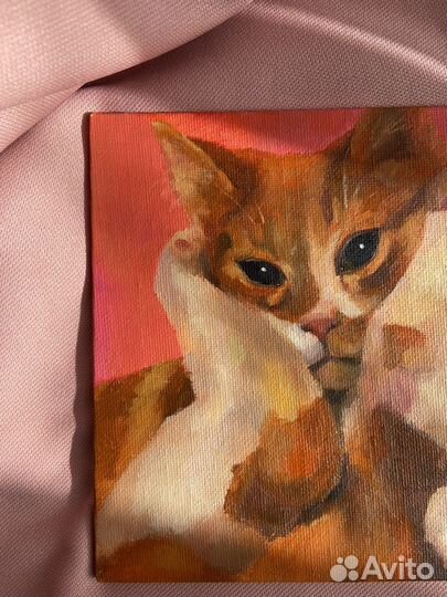 Котик. Картина маслом