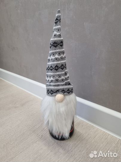 Шапка гнома на бутылку новогодняя