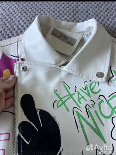 Кожаная куртка косуха с надписями