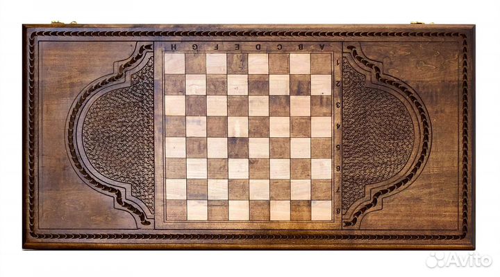 Нарды и шашки резные Красавец лев 61 х 61 см бук Армения 62434