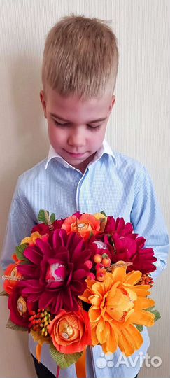 Букет из конфет сладкий цветы 1 сентября учителю
