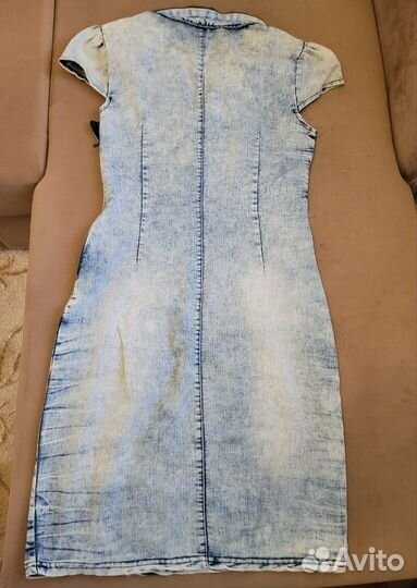 Джинсовое платье миди 44-46