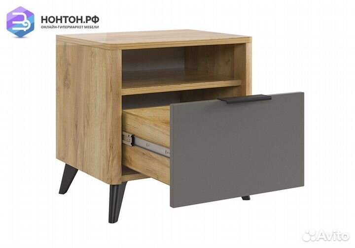 Тумба прикроватная Адам дуб крафт золотой / графит