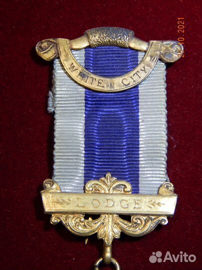 Серебряная медаль масонов, Англия, 1927год